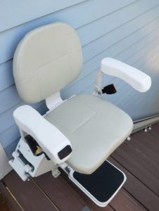 Outdoor Straight Stair Lift - The Pilot Aviator E603 Beige Seat