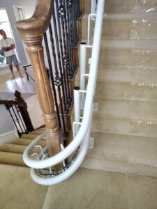 The Pilot Navigator E604 Curved Stairlift Rail Bends Around Corners with Precision The Pilot Navigator E604 Curved Stairlift Rail Bends Around Corners with Precision